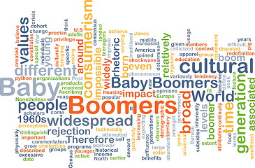 Image showing Baby boomers wordcloud concept illustration