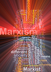 Image showing Marxism background wordcloud concept illustration glowing