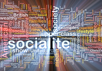 Image showing Socialite  wordcloud concept illustration glowing