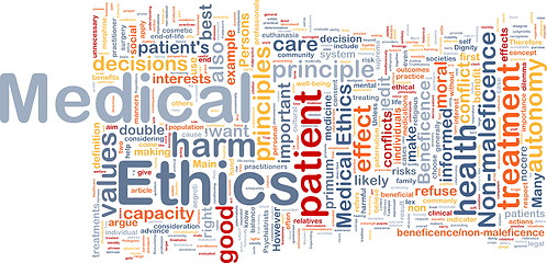 Image showing Medical ethics background concept wordcloud