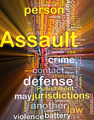 Image showing Assault background concept wordcloud glowing