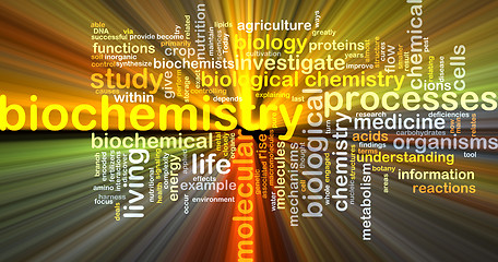 Image showing biochemistry wordcloud concept illustration glowing