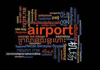 Image showing Airport international multilanguage wordcloud background concept