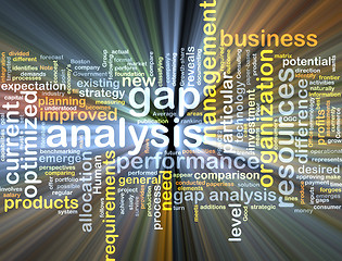 Image showing gap analysis wordcloud concept illustration glowing