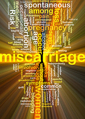 Image showing Miscarriage wordcloud concept illustration glowing