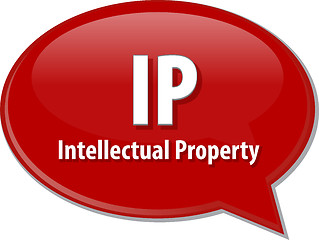 Image showing acronym word speech bubble illustration IP