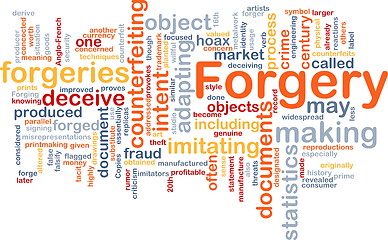 Image showing Forgery background concept wordcloud