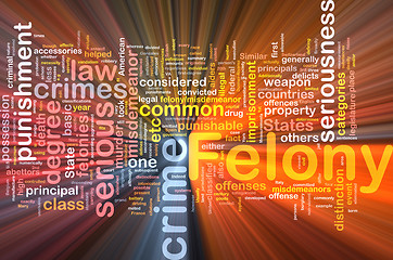Image showing felony background concept wordcloud glowing