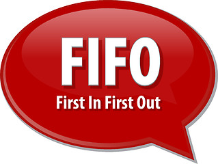 Image showing FIFO acronym word speech bubble illustration