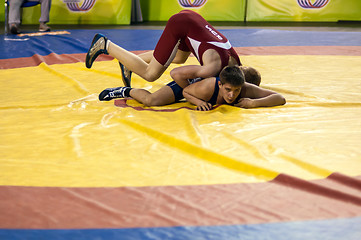 Image showing Youth competitions on sporting wrestling