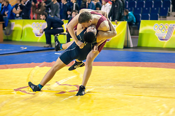 Image showing Youth competitions on sporting wrestling