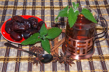 Image showing Tea with Mint in Arab tradition