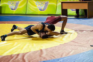 Image showing Youth competitions on sporting wrestling