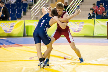 Image showing Youth competitions on sporting wrestling