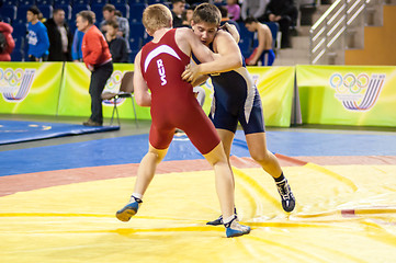 Image showing Youth competitions on sporting wrestling