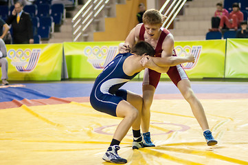 Image showing Youth competitions on sporting wrestling