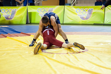 Image showing Youth competitions on sporting wrestling