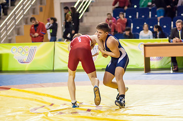 Image showing Youth competitions on sporting wrestling