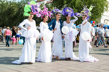 Image showing The girl at the celebration of the city