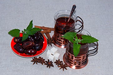 Image showing Tea with Mint in Arab tradition