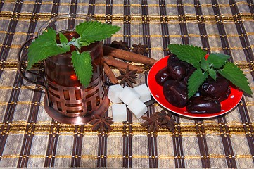 Image showing Tea with Mint in Arab tradition