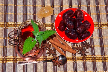 Image showing Tea with Mint in Arab tradition