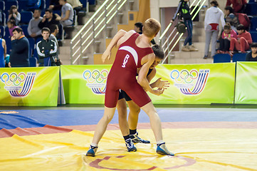 Image showing Youth competitions on sporting wrestling