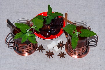 Image showing Tea with Mint in Arab tradition