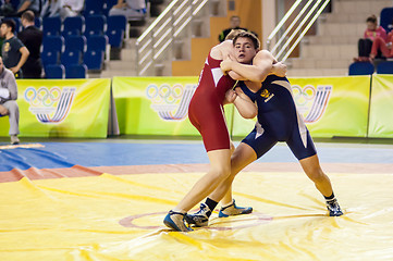 Image showing Youth competitions on sporting wrestling