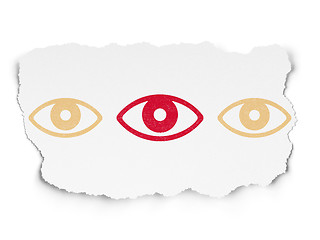 Image showing Safety concept: eye icon on Torn Paper background