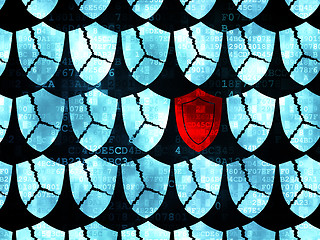 Image showing Security concept: shield icon on Digital background