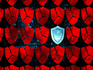 Image showing Safety concept: shield icon on Digital background