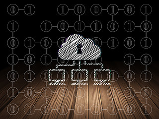 Image showing Security concept: Cloud Network in grunge dark room