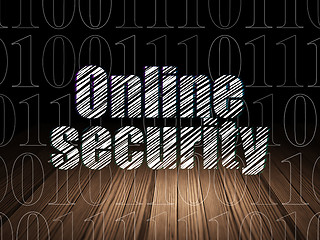 Image showing Protection concept: Online Security in grunge dark room