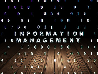 Image showing Data concept: Information Management in grunge dark room