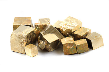 Image showing pyrite cubes isolated