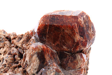 Image showing brown garnet mineral isolated 