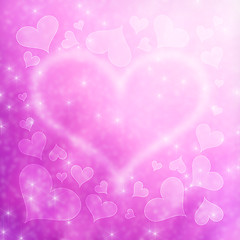 Image showing Blurred Valentine’s Day Hearts Background