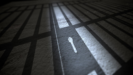 Image showing Shadow of Jail Bars and Lock.