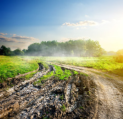 Image showing Blurred road in countryside