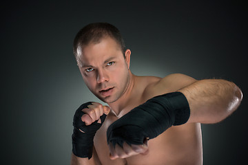 Image showing Young Boxer boxing 