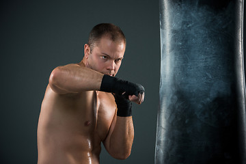 Image showing Young Boxer boxing 