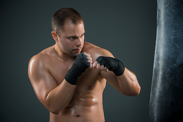 Image showing Young Boxer boxing 