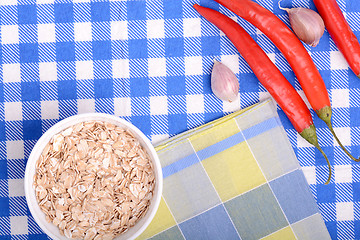 Image showing bowl of corn flakes and red pepper