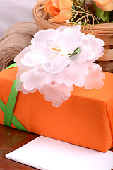 Image showing gift box with flowers