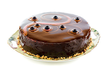 Image showing Cake with chocolate icing.