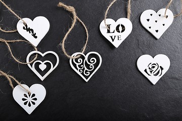 Image showing Wooden hearts.