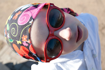 Image showing young funny girl in sunglasses