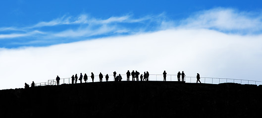 Image showing Visitors at a viewing platform