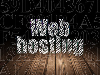 Image showing Web development concept: Web Hosting in grunge dark room